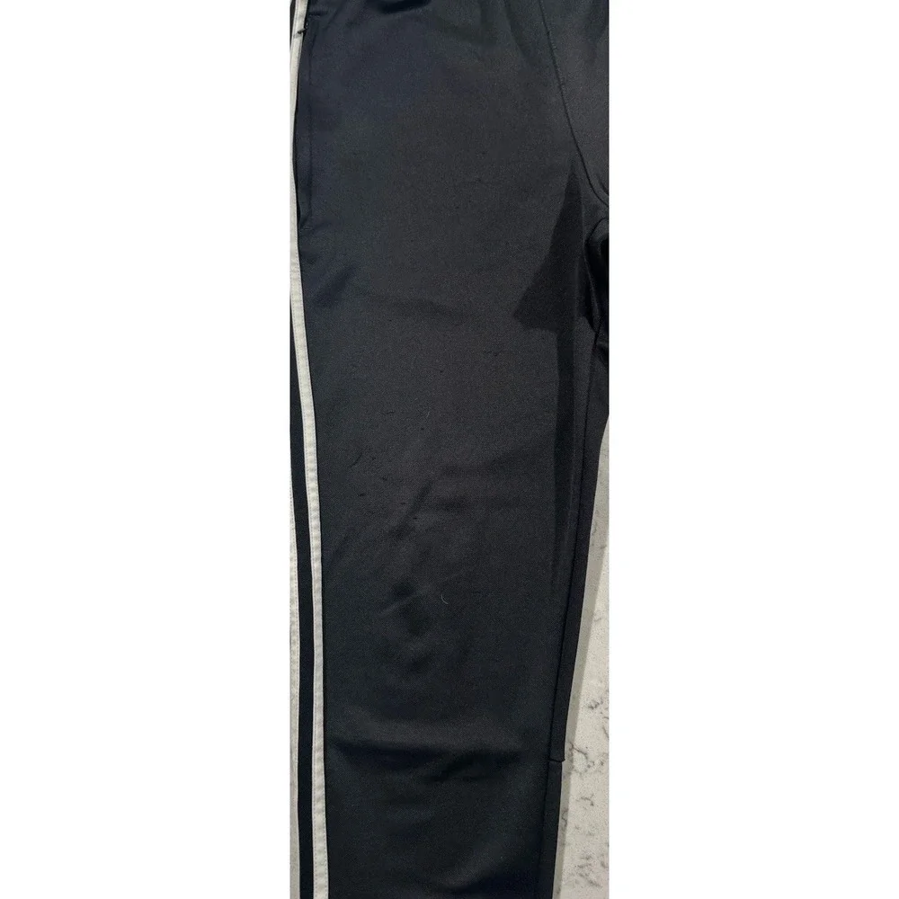 Adidas Track Pants Mens Medium Black Climacool Tapered 3 Stripe Zip Ankle